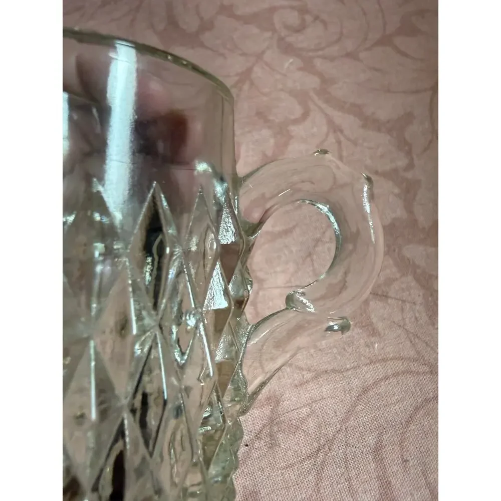 Vintage Diamond Point Replacement Glass Cream Pitcher 3